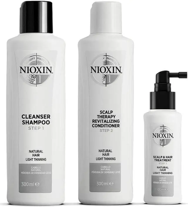 Main image of Nioxin System 1 Kit 1 for Natural Hair with Normal to Light Thinning Hair, 3 Piece Set