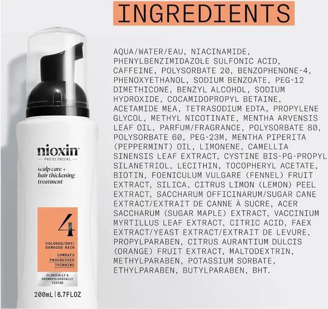 Alt view image 4 of 4 - Nioxin system 4 Scalp Hair Thickening Leave on Treatment 6.76 oz