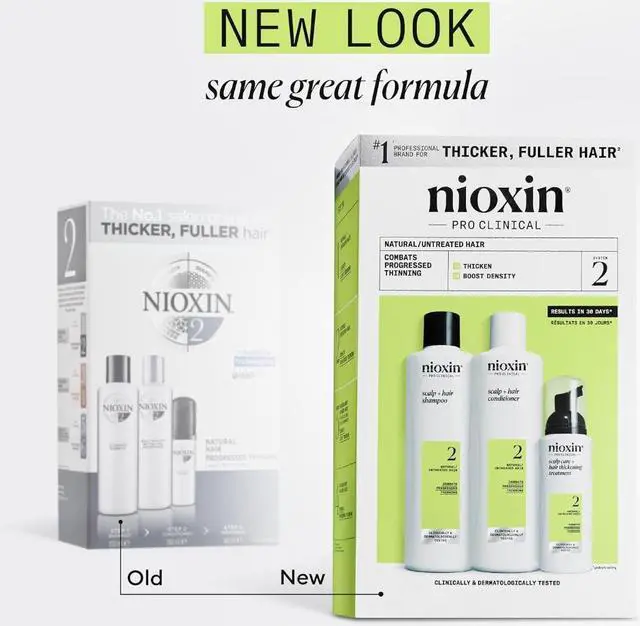 Main image of Nioxin System 2  kit - Scalp  Hair Thickening  - Hair Thickening System for Natural Hair with Progressed Thinning