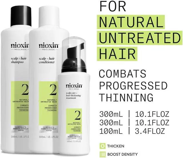 Alt view image 2 of 3 - Nioxin System 2  kit - Scalp  Hair Thickening  - Hair Thickening System for Natural Hair with Progressed Thinning