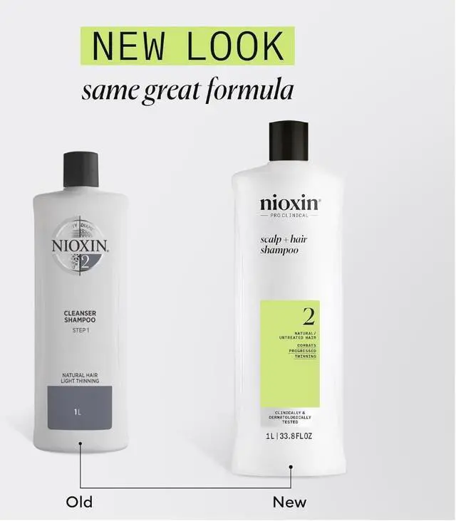 Main image of Nioxin System 2 Scalp + Hair Thickening Shampoo  Cleanser , For Natural Hair with Progressed Thinning, 33.8 fl oz