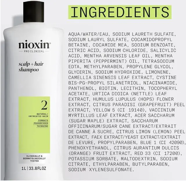 Alt view image 3 of 4 - Nioxin System 2 Scalp + Hair Thickening Shampoo  Cleanser , For Natural Hair with Progressed Thinning, 33.8 fl oz