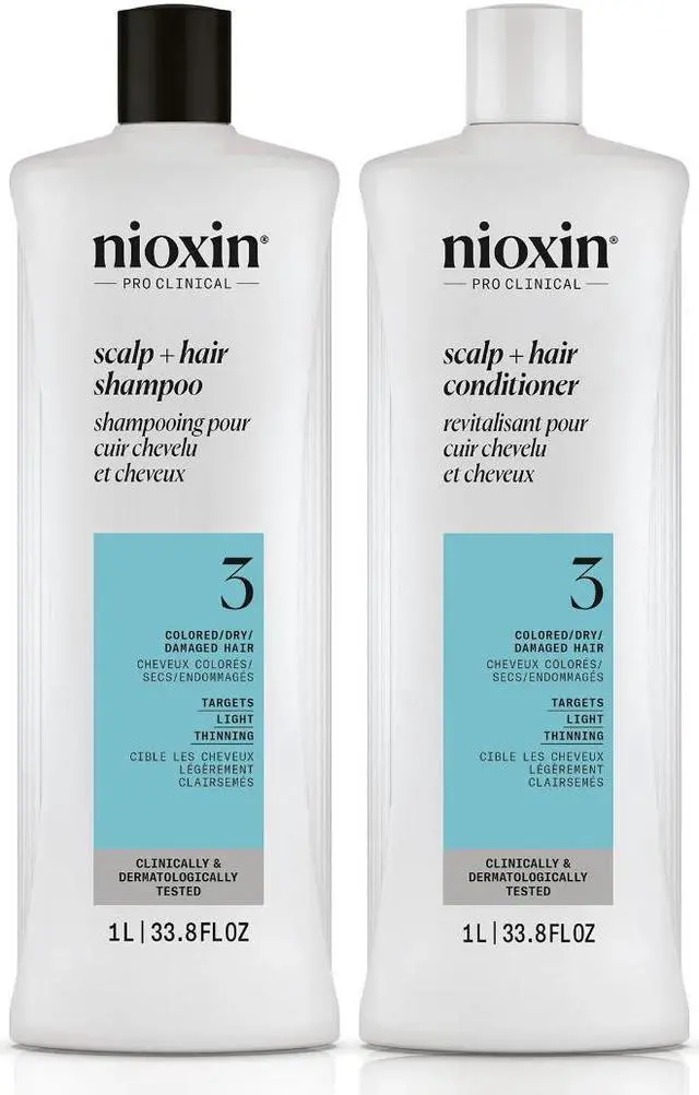 Main image of Nioxin System 3 Scalp + Hair Shampoo 33.8 oz and Conditioner 33.8 oz /Liter Duo