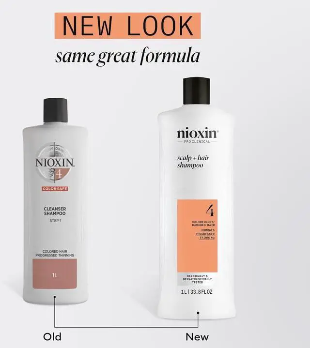 Main image of Nioxin System 4 Scalp  Hair Shampoo Cleanser For Damaged Hair with Progressed Thinning, 33.8 oz
