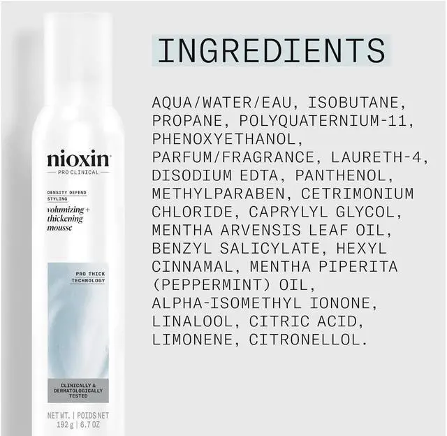 Alt view image 3 of 3 - Nioxin Density Defend Styling Volumizing + Thickening Mousse / Bodyfying Foam Mousse, 6.7 oz