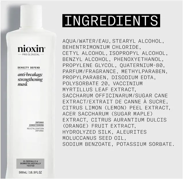 Alt view image 3 of 3 - Nioxin Density Defend Anti-breakage Strengthening Mask - Hair Strengthening Product, Protects Against Hair Breakage, 16.9 oz