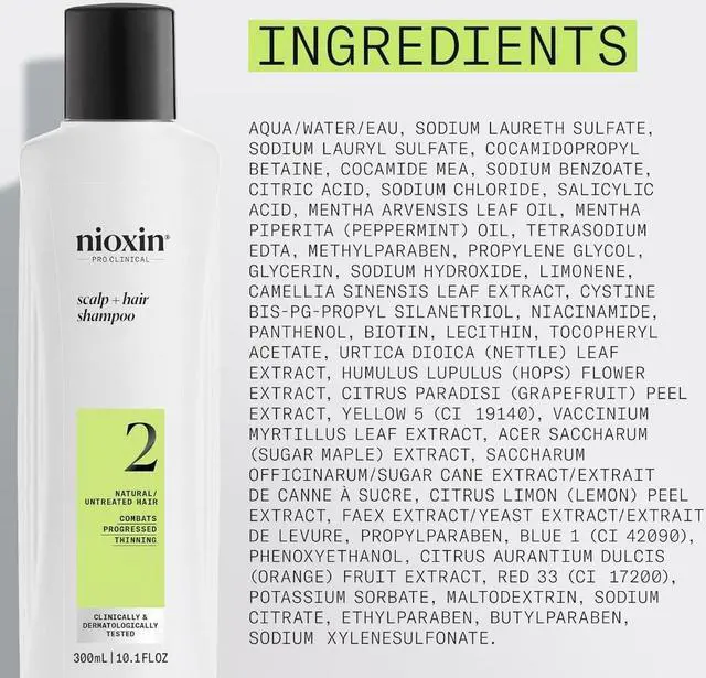 Alt view image 3 of 3 - Nioxin System 2 Scalp Cleansing Shampoo 10.1 oz