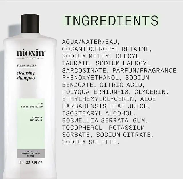 Alt view image 3 of 3 - Nioxin Scalp Relief Cleansing Shampoo 33.8 oz