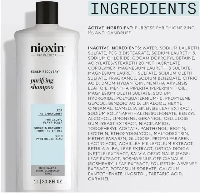 Alt view image 4 of 7 - Nioxin Scalp Recovery Purifying Shampoo and Moisturizing Conditioner Liter / 33.8 oz Duo
