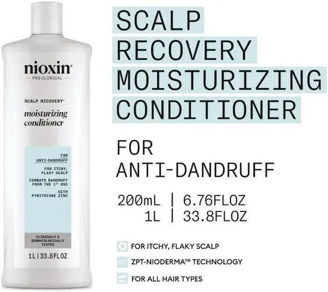 Alt view image 7 of 7 - Nioxin Scalp Recovery Purifying Shampoo and Moisturizing Conditioner Liter / 33.8 oz Duo