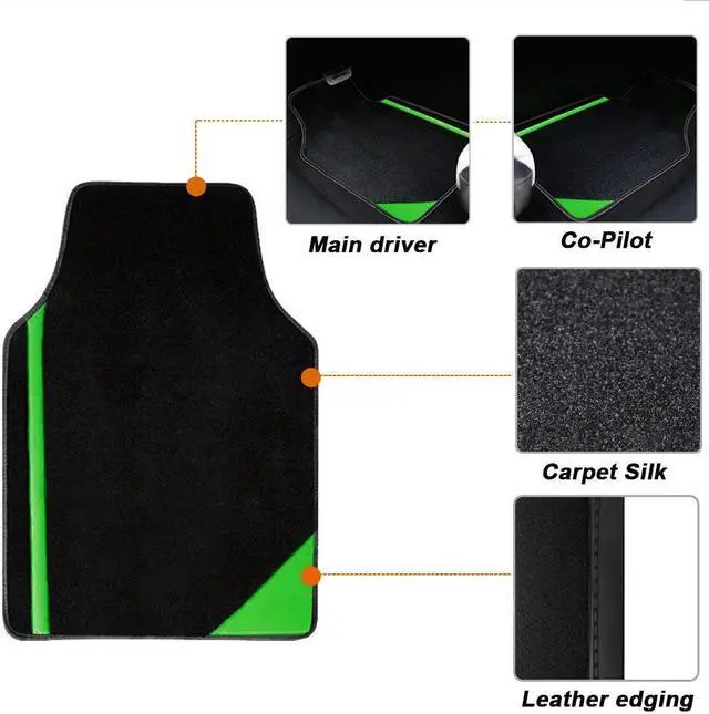 Alt view image 7 of 7 - Universal Car Floor Mats for SUV Vans sedans Trucks For Women ,Fit All-Weather Waterproof Cargo Liners, 4pcs Green