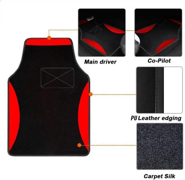Alt view image 6 of 7 - Rugs Line Carpet Car Floor Mats Universal for Car Truck SUV Van sedans ,Fit All-Weather Waterproof Cargo Liners,4pcs