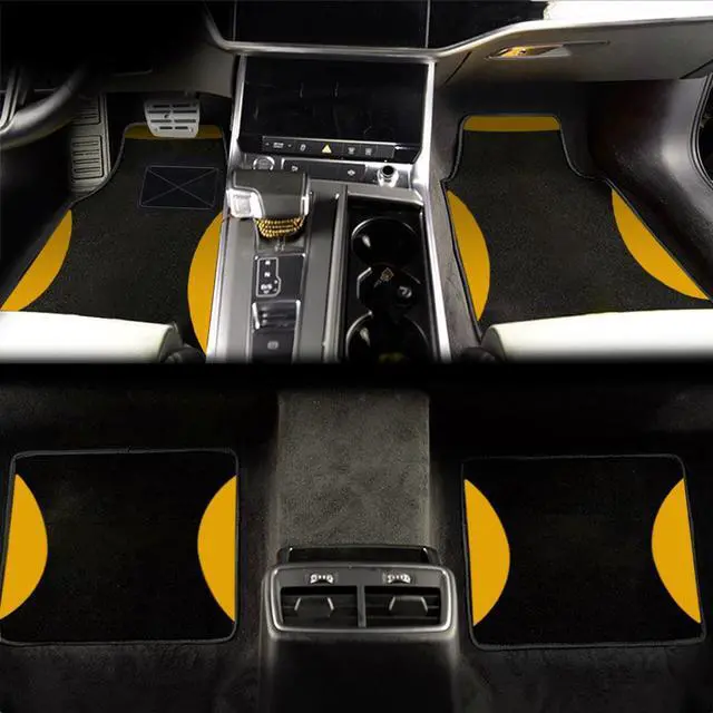 Alt view image 3 of 7 - Rugs Line Carpet Car Floor Mats Universal for Car Truck SUV Van sedans ,Fit All-Weather Waterproof Cargo Liners,4pcs Yellow