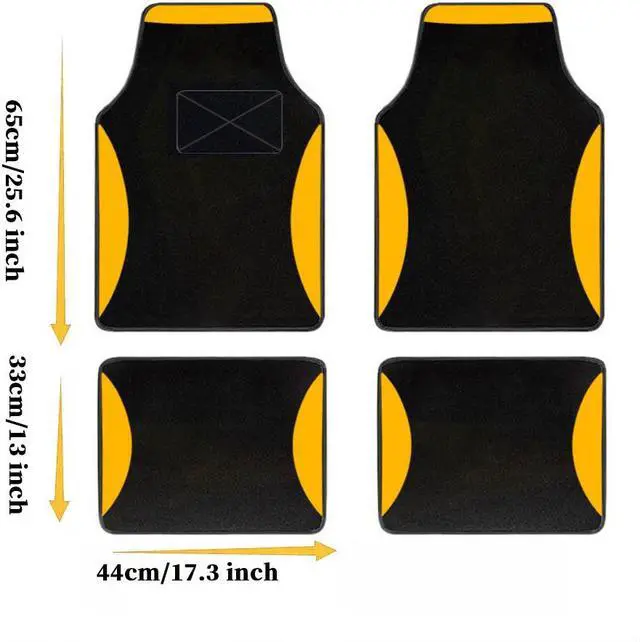 Alt view image 2 of 7 - Rugs Line Carpet Car Floor Mats Universal for Car Truck SUV Van sedans ,Fit All-Weather Waterproof Cargo Liners,4pcs Yellow