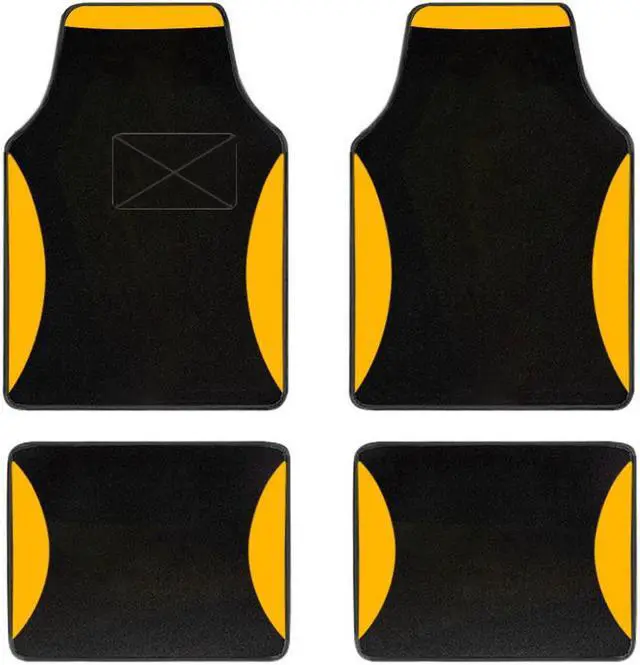 Main image of Rugs Line Carpet Car Floor Mats Universal for Car Truck SUV Van sedans ,Fit All-Weather Waterproof Cargo Liners,4pcs Yellow