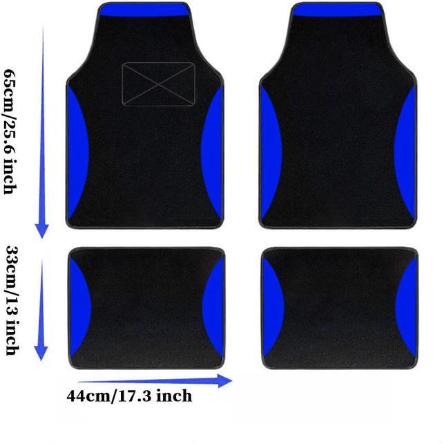 Alt view image 2 of 7 - Rugs Line Carpet Car Floor Mats Universal for Car Truck SUV Van sedans ,Fit All-Weather Waterproof Cargo Liners,4pcs Blue