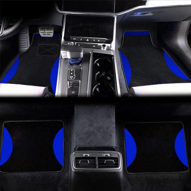 Alt view image 3 of 7 - Rugs Line Carpet Car Floor Mats Universal for Car Truck SUV Van sedans ,Fit All-Weather Waterproof Cargo Liners,4pcs Blue