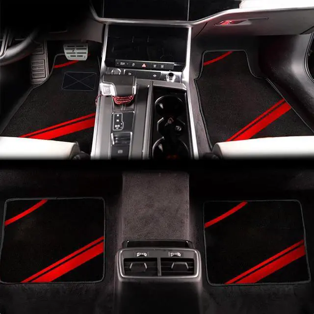 Alt view image 3 of 7 - Premium Carpet Automotive Floor Mat Universal fits Most Car SUV Truck Driver Heel Pad ,Fit All-Weather Waterproof Cargo Liners,,4pcs