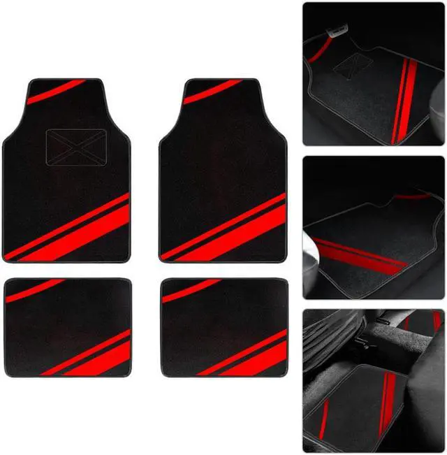 Alt view image 7 of 7 - Premium Carpet Automotive Floor Mat Universal fits Most Car SUV Truck Driver Heel Pad ,Fit All-Weather Waterproof Cargo Liners,,4pcs