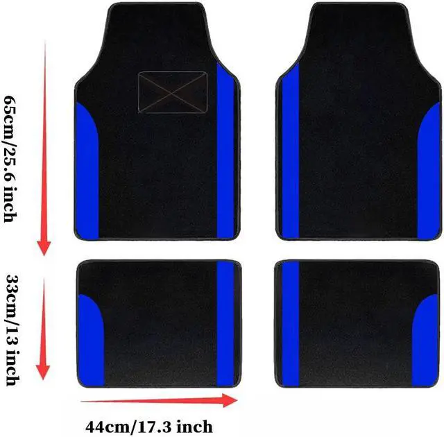 Alt view image 2 of 7 - Car Carpet Floor Mats Universal for SUV,Vans,sedan Truck Anti-Slip nibbs Driver Heel Pad,All-Weather Waterproof Cargo Liners,4pcs Blue