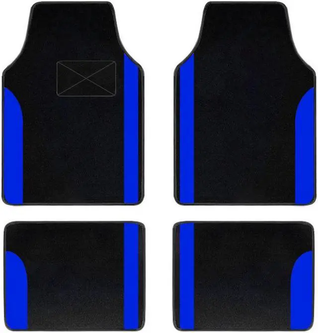 Main image of Car Carpet Floor Mats Universal for SUV,Vans,sedan Truck Anti-Slip nibbs Driver Heel Pad,All-Weather Waterproof Cargo Liners,4pcs Blue