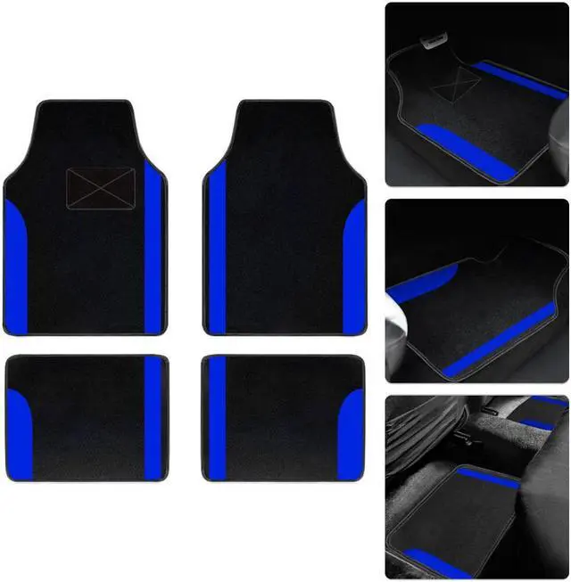 Alt view image 3 of 7 - Car Carpet Floor Mats Universal for SUV,Vans,sedan Truck Anti-Slip nibbs Driver Heel Pad,All-Weather Waterproof Cargo Liners,4pcs Blue