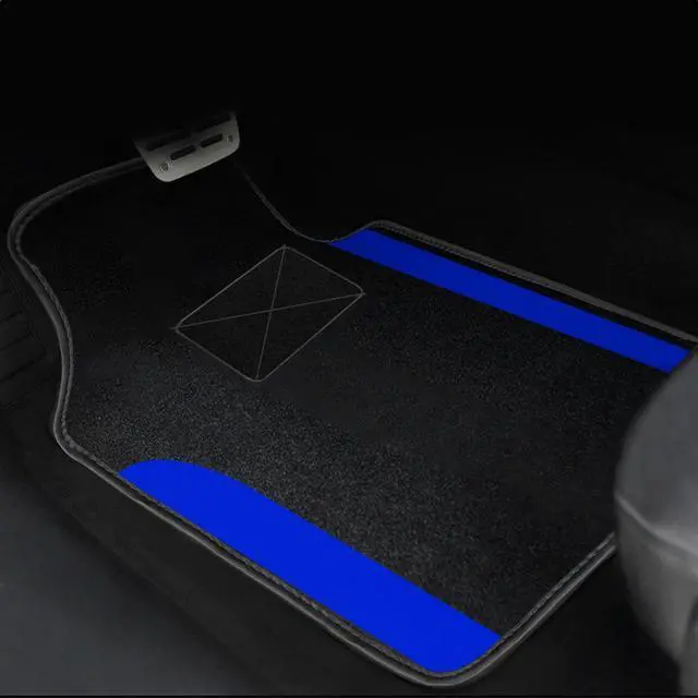 Alt view image 4 of 7 - Car Carpet Floor Mats Universal for SUV,Vans,sedan Truck Anti-Slip nibbs Driver Heel Pad,All-Weather Waterproof Cargo Liners,4pcs Blue