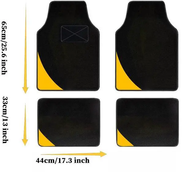 Alt view image 2 of 7 - Universal Line Rugs Fit All-Weather Heavy-Duty Carpet Floor Mats for SUV,Vans,sedan Truck Cars Waterproof Cargo Liners,4pcs Yellow