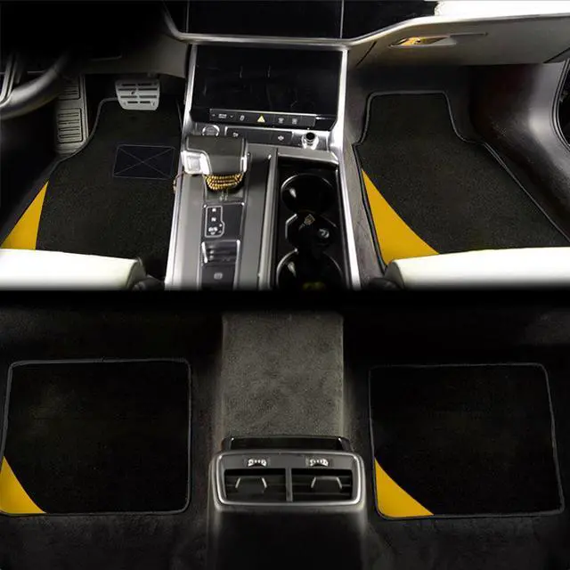 Alt view image 7 of 7 - Universal Line Rugs Fit All-Weather Heavy-Duty Carpet Floor Mats for SUV,Vans,sedan Truck Cars Waterproof Cargo Liners,4pcs Yellow