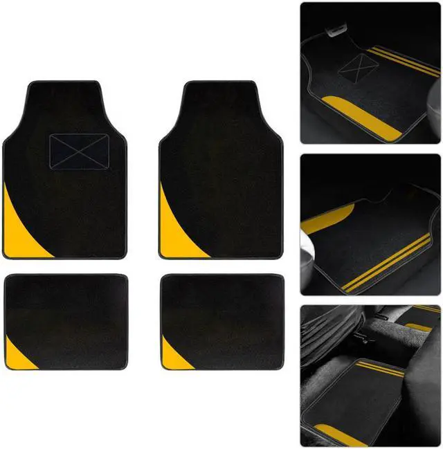 Alt view image 6 of 7 - Universal Line Rugs Fit All-Weather Heavy-Duty Carpet Floor Mats for SUV,Vans,sedan Truck Cars Waterproof Cargo Liners,4pcs Yellow