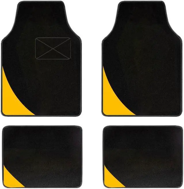 Main image of Universal Line Rugs Fit All-Weather Heavy-Duty Carpet Floor Mats for SUV,Vans,sedan Truck Cars Waterproof Cargo Liners,4pcs Yellow