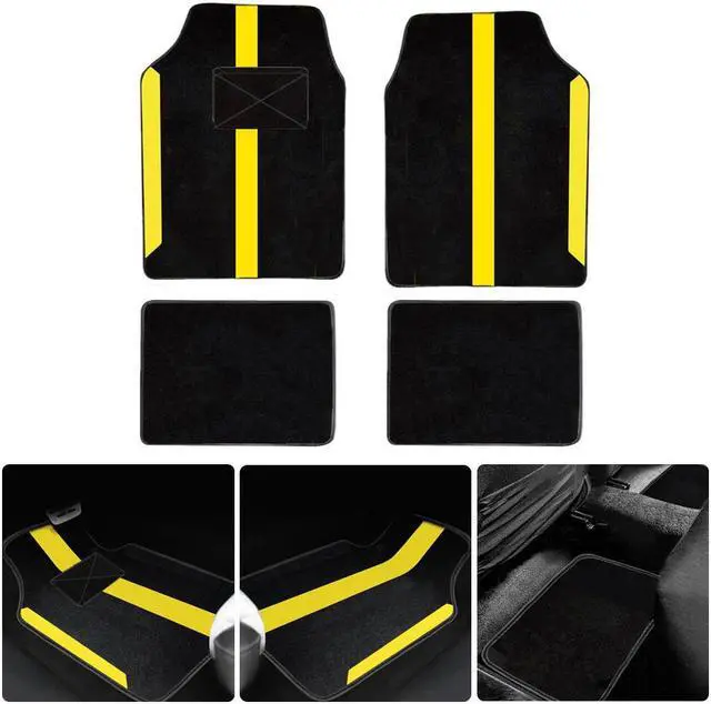 Alt view image 7 of 7 - Universal Automotive Floor Mats fits Most Cars, SUV, and Trucks, Colorful Outline Design Full Set Floor Liners, 4pcs Yellow