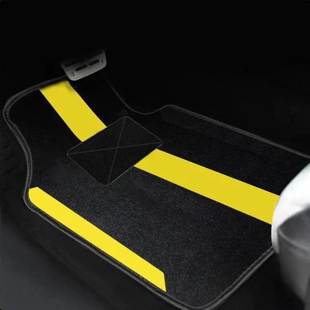 Alt view image 3 of 7 - Universal Automotive Floor Mats fits Most Cars, SUV, and Trucks, Colorful Outline Design Full Set Floor Liners, 4pcs Yellow