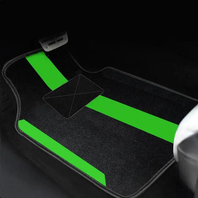 Alt view image 3 of 7 - Universal Automotive Floor Mats fits Most Cars, SUV, and Trucks, Colorful Outline Design Full Set Floor Liners, 4pcs Green