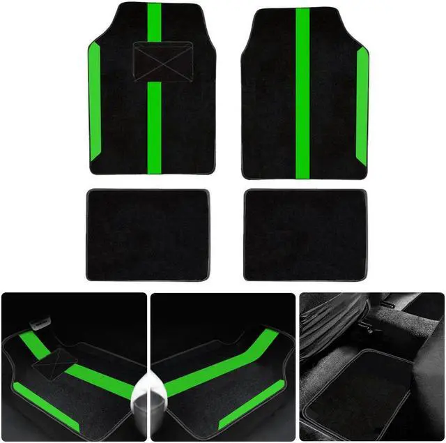 Alt view image 7 of 7 - Universal Automotive Floor Mats fits Most Cars, SUV, and Trucks, Colorful Outline Design Full Set Floor Liners, 4pcs Green