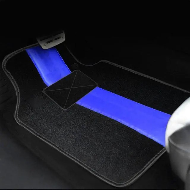 Alt view image 3 of 7 - Car Waterproof Universal Fit Car Floor Mats, All-Weather Anti-Slip Cargo Liners  Driver Heel Pad Fit for SUV,Van,sedan, Trucks,Set of 4pcs Blue