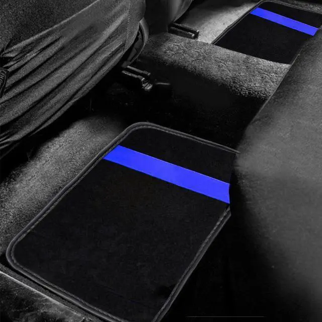 Alt view image 5 of 7 - Car Waterproof Universal Fit Car Floor Mats, All-Weather Anti-Slip Cargo Liners  Driver Heel Pad Fit for SUV,Van,sedan, Trucks,Set of 4pcs Blue