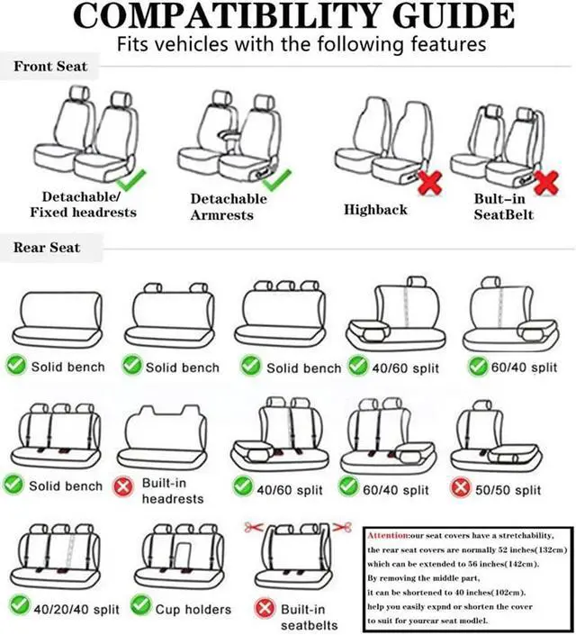 Alt view image 6 of 7 - Comfortable Car Seat Cover, 5 Front And Rear Seats, All-weather Car Seat Cover, PU Leather Car Cushion With Waist Support And Headrest, Beige Yellow