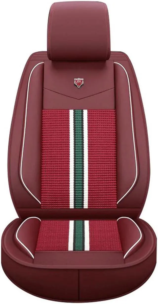 Main image of Comfortable Car Seat Cover, 5 Front And Rear Seats, All-weather Car Seat Cover, PU Leather Car Cushion,Lafite Red