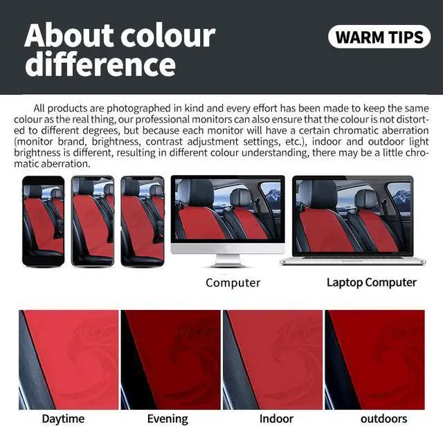 Alt view image 7 of 7 - Comfortable Car Seat Cover, 5 Front And Rear Seats, All-weather Car Seat Cover, PU Leather Car Cushion,Lafite Red