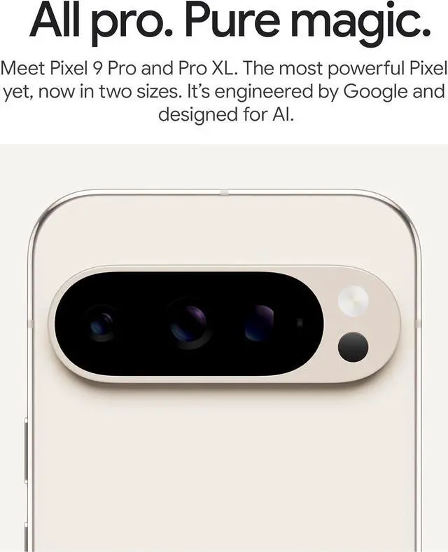 Alt view image 3 of 10 - Google Pixel 9 Pro XL Dual-SIM 128GB ROM + 16GB RAM (GSM Only | No CDMA) Factory Unlocked 5G Smartphone (Porcelain) - US Version