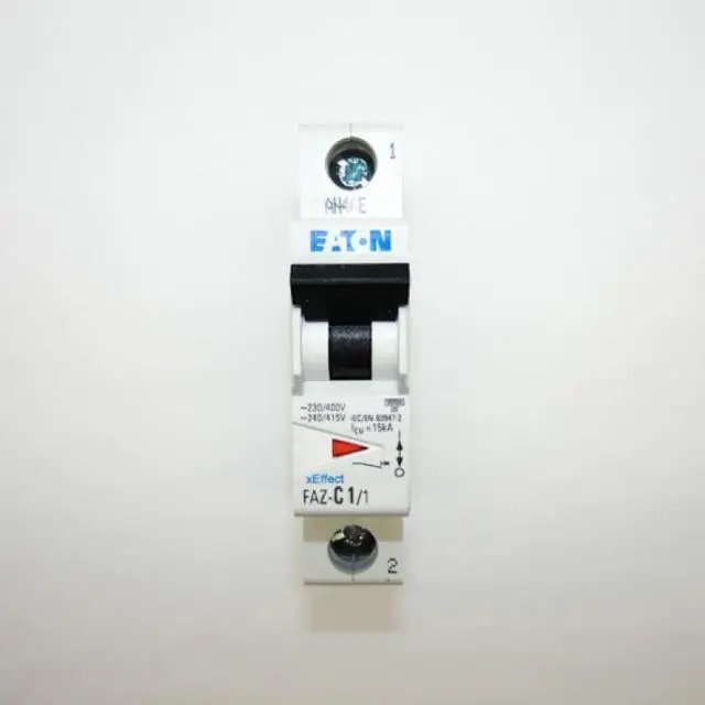 Alt view image 2 of 3 - Eaton FAZ-C1/1-SP 1A 1P FAZ Series Miniature Circuit Breaker