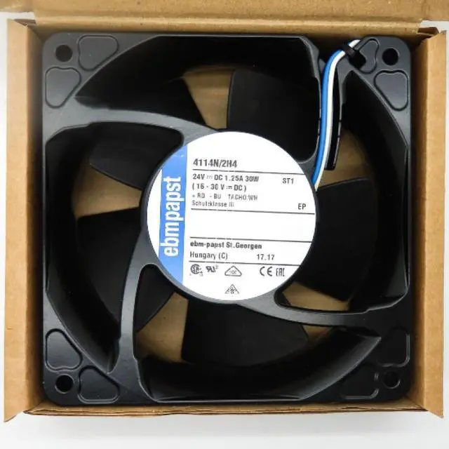 Main image of EBM-Papst 24VDC 1.25A 30W 119 X 38mm DC Ball Bearing Fan 4114N/2H4