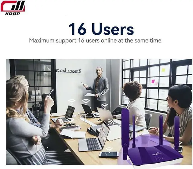 Alt view image 4 of 7 - NDUP 3G/4G Wireless Router with SIM Card Slot - 300Mbps Speed, Dual External Antennas, Supports Up to 32 Devices, Firewall & QoS, WiFi 802.11 b/g/n