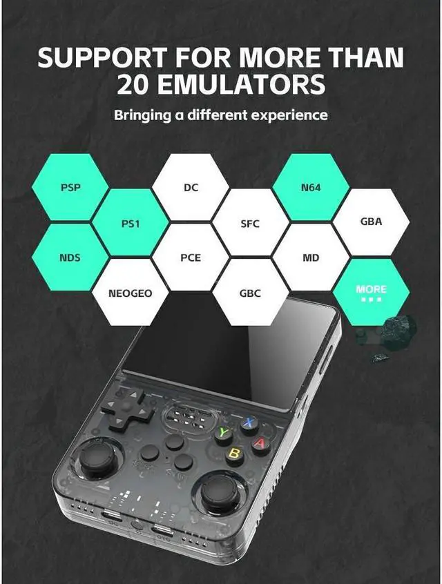 Alt view image 2 of 7 - NDUP R36S Retro Handheld Game Console with 128G Built-in 20000+ Classic Games Open Source Linux System 3.5 Inch IPS Screen Portable Pocket Video Player Red