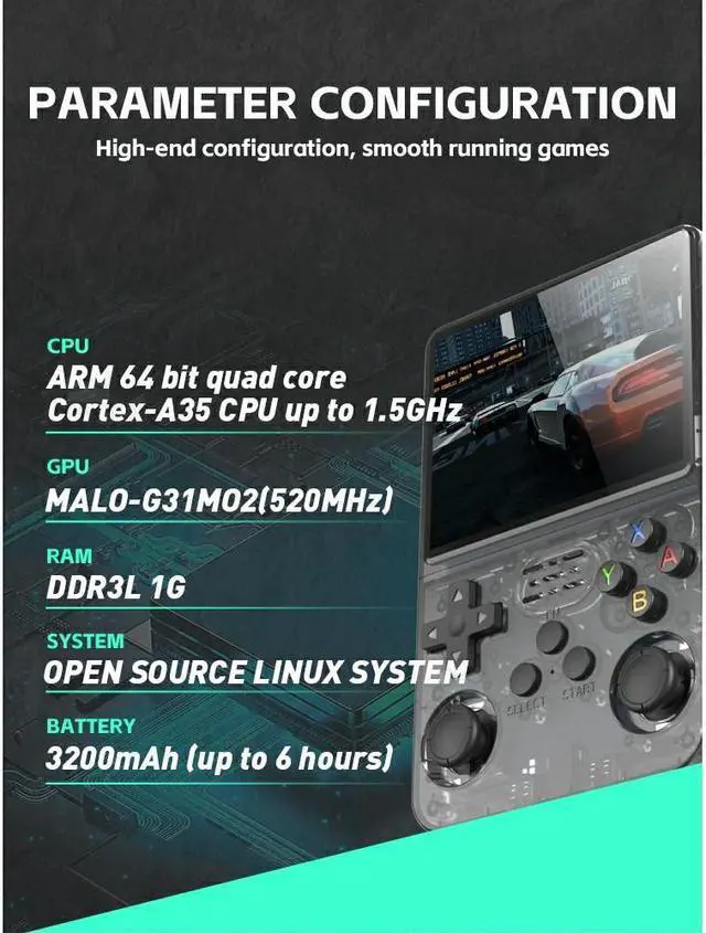 Alt view image 5 of 7 - NDUP R36S Retro Handheld Game Console with 128G Built-in 20000+ Classic Games Open Source Linux System 3.5 Inch IPS Screen Portable Pocket Video Player Red