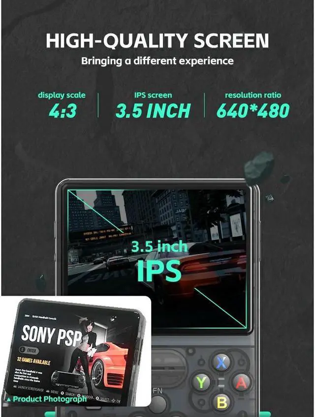Alt view image 6 of 7 - NDUP R36S Retro Handheld Game Console with 128G Built-in 20000+ Classic Games Open Source Linux System 3.5 Inch IPS Screen Portable Pocket Video Player Red