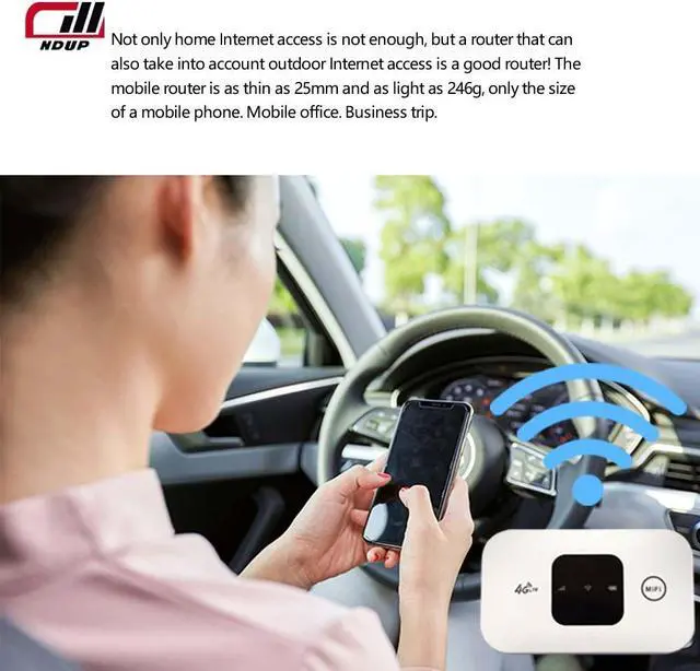 Alt view image 2 of 7 - NDUP H5577 Portable 4G LTE WiFi Router, Compatible with Most SIM Networks