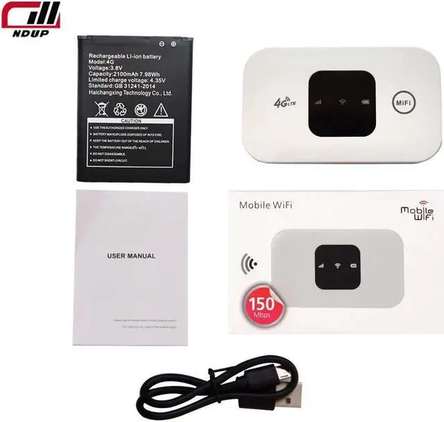 Alt view image 4 of 7 - NDUP H5577 Portable 4G LTE WiFi Router, Compatible with Most SIM Networks