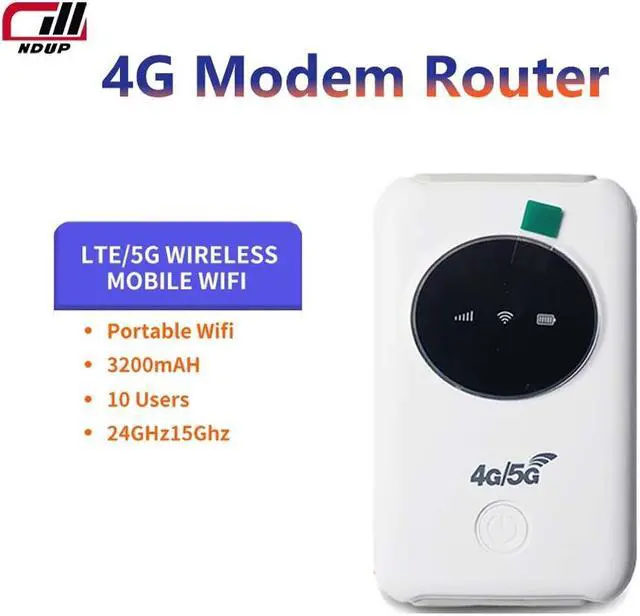 Main image of NDUP H808+ 4G LTE Wireless Router, Portable WiFi, 150Mbps, SIM Card Slot, 3200mAh Battery